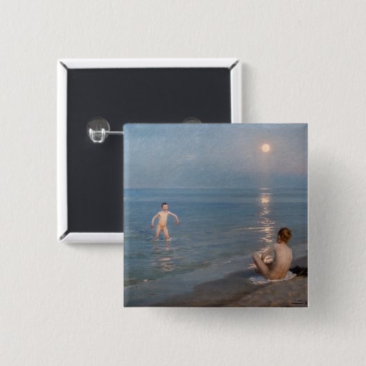 Peder Severin Kroyer - Jungen baden in Skagen Button (Vorne & Hinten)