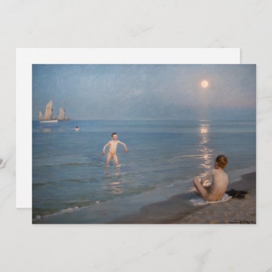 Peder Severin Kroyer - Jungen baden in Skagen Dankeskarte (Vorne/Hinten)