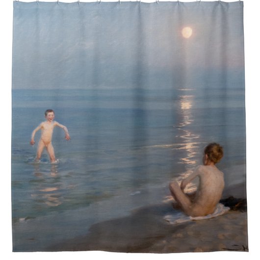 Peder Severin Kroyer - Jungen baden in Skagen Duschvorhang (Vorderseite)
