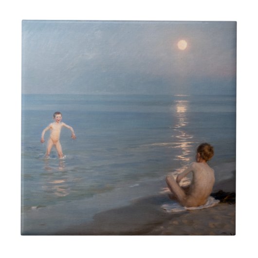 Peder Severin Kroyer - Jungen baden in Skagen Fliese (Vorderseite)
