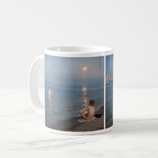 Peder Severin Kroyer - Jungen baden in Skagen Kaffeetasse (Vorderseite Links)