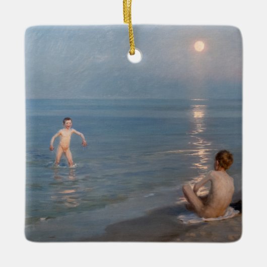 Peder Severin Kroyer - Jungen baden in Skagen Keramikornament (Vorderseite)
