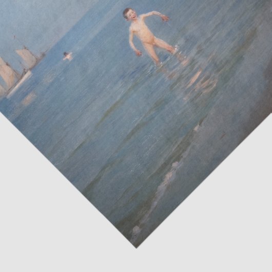 Peder Severin Kroyer - Jungen baden in Skagen Seidenpapier (Ausschnitt)