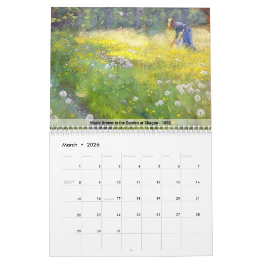 Peder Severin Kroyer Kalender (Mär 2026)