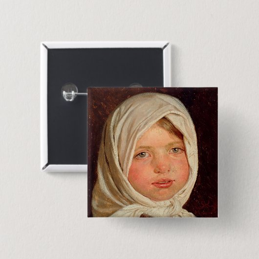 Peder Severin Kroyer - Kleines Mädchen aus Hornbae Button (Vorne & Hinten)