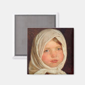 Peder Severin Kroyer - Kleines Mädchen aus Hornbae Magnet (Vorderseite/Rückseite)