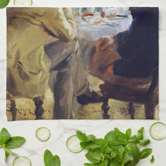 Peder Severin Kroyer - Mittagessen Geschirrtuch (Gefaltet)