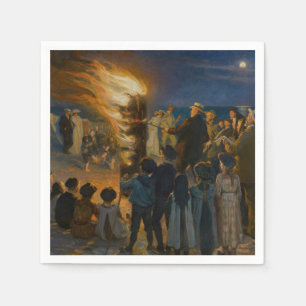 Peder Severin Kroyer - Mittsommerabend-Feuer Serviette