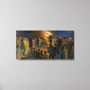Peder Severin Kroyer - Mittsommernachtsfeuer Leinwanddruck