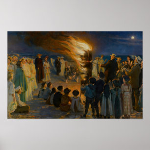 Peder Severin Krøyer - Mittsommernachtsfeuer Poster