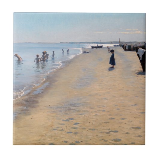 Peder Severin Kroyer - Sommertag am Skagen Beach Fliese (Vorderseite)