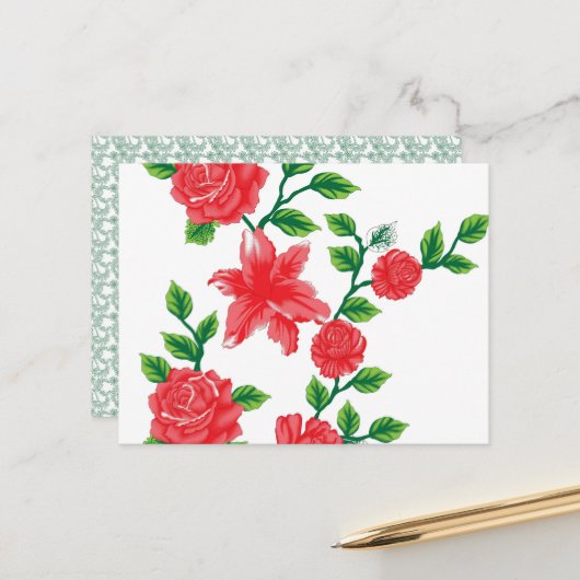 Pedestal Dining. Rustikal. Modern | Café Style Postkarte (Vorderseite/Rückseite Beispiel)