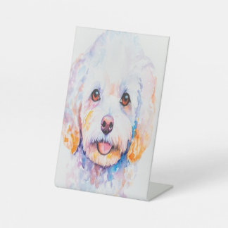 Pedestal estilo acuarela perrito sockelschild