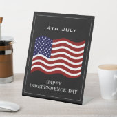 Pedestal Independence Day Sign - US-Dekor Sockelschild (In SItu)