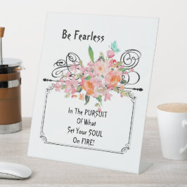 Pedestal Sign Be Furchtlos Ermutigung Zitat Sockelschild