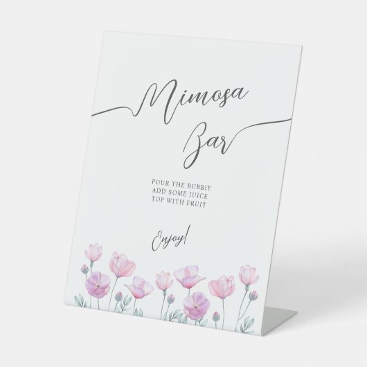 Pedestal Sign Brautparty in einem eleganten Stil. Sockelschild (Vorderseite)