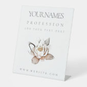 PEDESTAL SIGN : BUSINESS WERBEAKTION : WHITE LOTUS SOCKELSCHILD (Vorderseite)