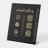 Pedestal Sign – Connect With Us QR Display (B) Sockelschild (Vorderseite)