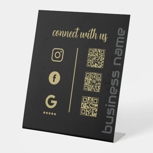 Pedestal Sign – Connect With Us QR Display (B) Sockelschild (Vorderseite)