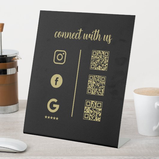 Pedestal Sign – Connect With Us QR Display Sockelschild (In Situ)
