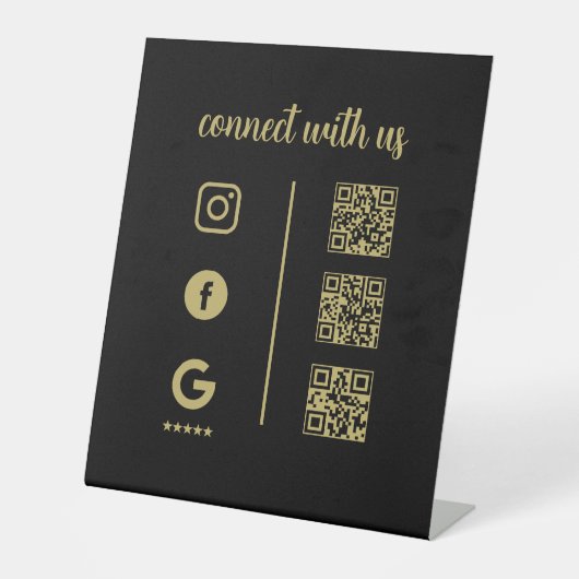 Pedestal Sign – Connect With Us QR Display Sockelschild (Vorderseite)