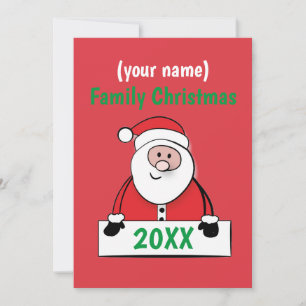 Pedestal Sign - Custom Family Christmas (Name hinz Einladung