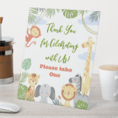 Pedestal Signieren "Danke" mit Blumendesign. Sockelschild (In Situ)