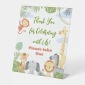 Pedestal Signieren "Danke" mit Blumendesign. Sockelschild (Vorderseite)