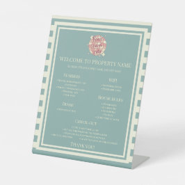 Pedestal Unterschrift Willkommenshaus Regeln Stadt Sockelschild