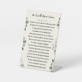 Pedestal-Zeichen - Er gibt mehr Grace Sockelschild