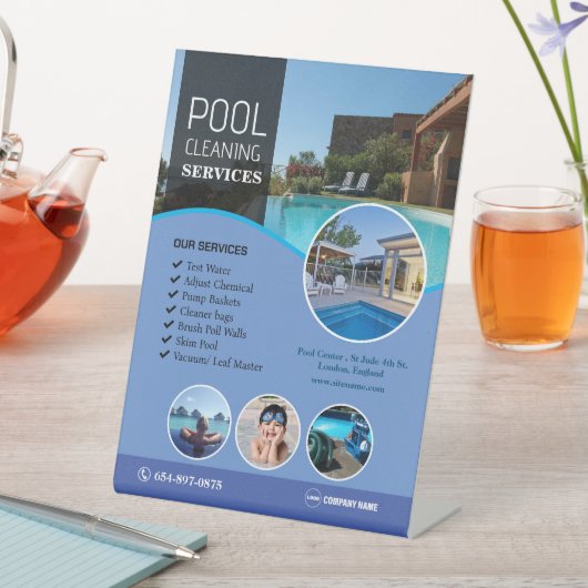 Pedestal-Zeichen für die Reinigung von Pool Sockelschild (In Situ)