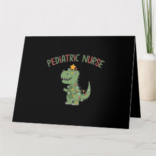 Pediactric Nurse Dinosaurier Weihnachtsnachtsnacht Karte