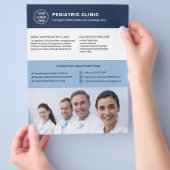 Pediatric Clinic Custom Logo Photo QR Flyer (Hand)