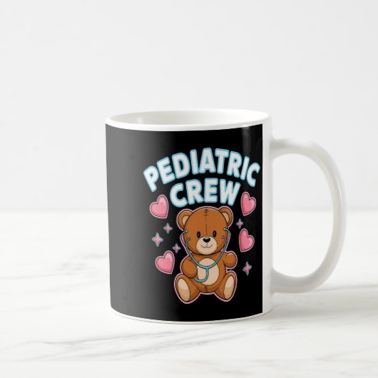 Pediatric Crew Nurse Bear Heart Stethoscope Peds Kaffeetasse (Rechts)