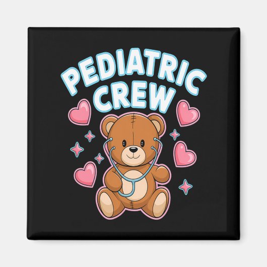 Pediatric Crew Nurse Bear Heart Stethoscope Peds Magnet (Vorne)