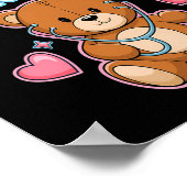 Pediatric Crew Nurse Bear Heart Stethoscope Peds Poster (Ecke)