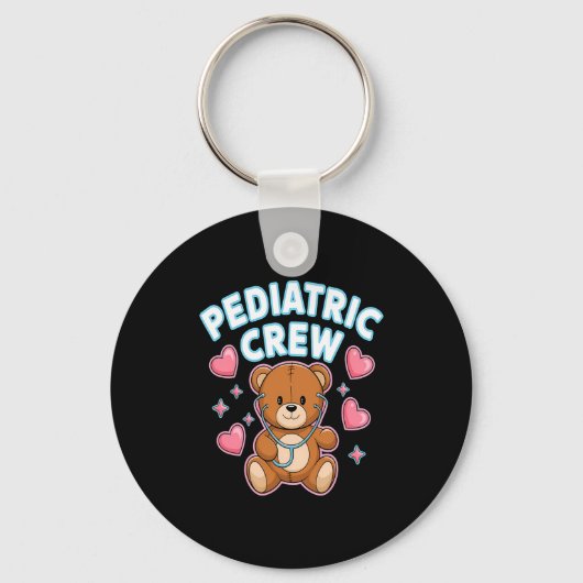 Pediatric Crew Nurse Bear Heart Stethoscope Peds Schlüsselanhänger (Vorderseite)