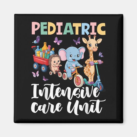 Pediatric Intensive Care Unit Cute Animals Groovy Magnet (Vorne)