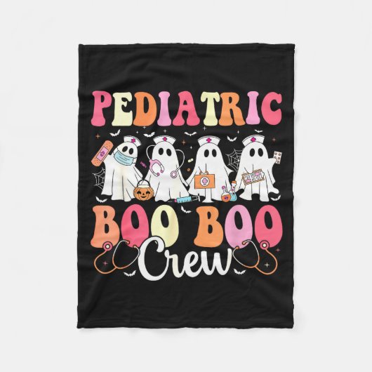 Pediatric Nurse Boo Boo Crew Ghost Nurse Halloween Fleecedecke (Vorderseite)