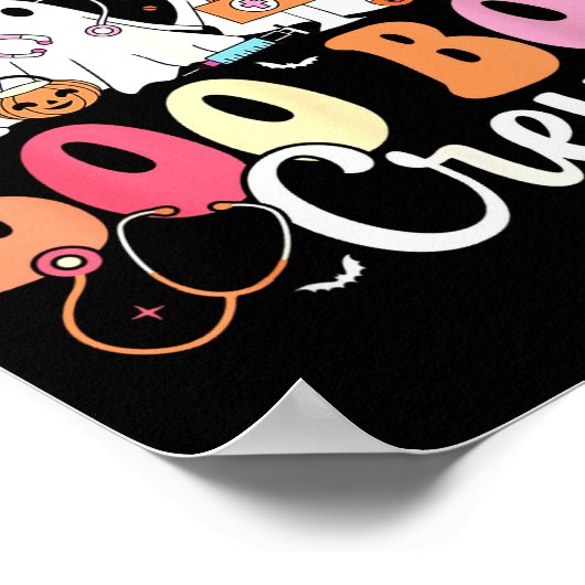 Pediatric Nurse Boo Boo Crew Ghost Nurse Halloween Poster (Ecke)