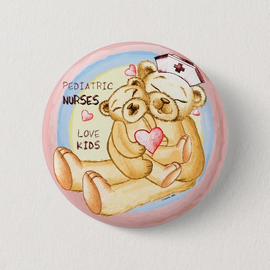 Pediatric Nurse custom name Pin Button (Vorderseite)