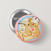 Pediatric Nurse custom name Pin Button (Vorne & Hinten)
