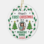 Pediatric Nurse First Christmas Tree Personalized  Keramik Ornament (Links)