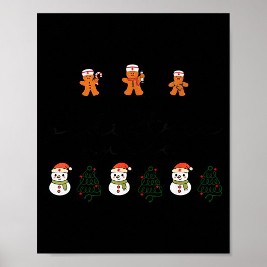Pediatric Nurse Gingerbread Christmas Xmas Peds Ho Poster (Vorne)