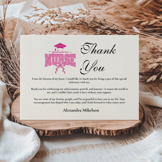 Pediatric Nurse Graduation Party Dankeskarte