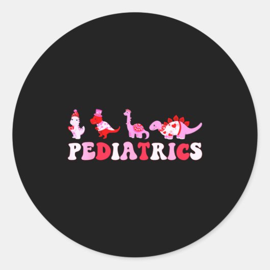 Pediatric Nurse Peds Nursing Cute Dinosaurs Valent Runder Aufkleber (Vorderseite)