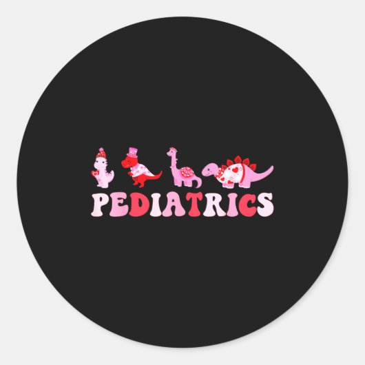 Pediatric Nurse Peds Nursing Cute Dinosaurs Valent Runder Aufkleber (Vorderseite)