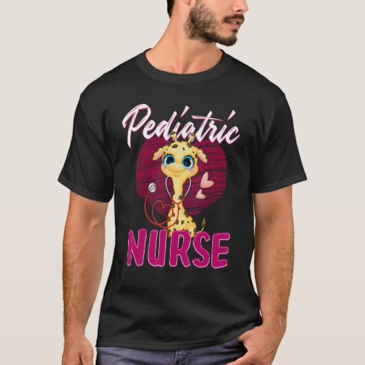 Pediatric Nurse TShirt RN Shirt Pediatrics Giraffe (Vorderseite)