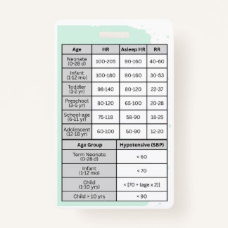 Pediatric Nurse Vital Signs Badge Buddy Ausweis