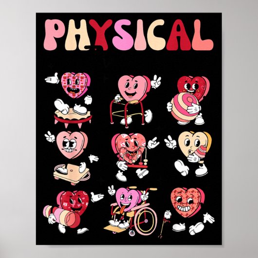 Pediatric Physical Therapy Pt Pta Happy Valentine' Poster (Vorne)